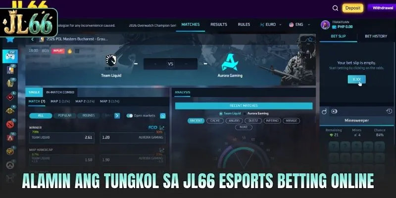 Alamin ang tungkol sa JL66 esports betting online