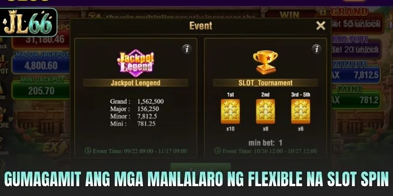 Gumagamit ang mga manlalaro ng flexible na slot spin