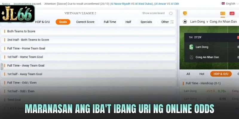 Maranasan ang iba't ibang uri ng online odds